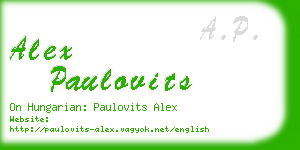 alex paulovits business card